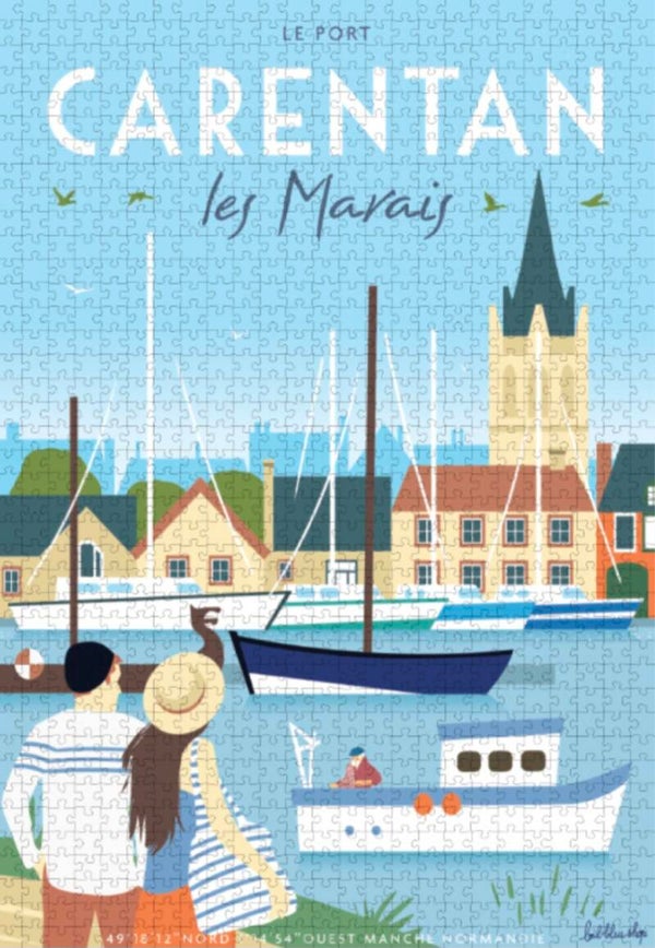 Puzzle 1000 pièces Carentan-les-Marais – puzzle souvenir du Marais du Cotentin 50 x 70 cm