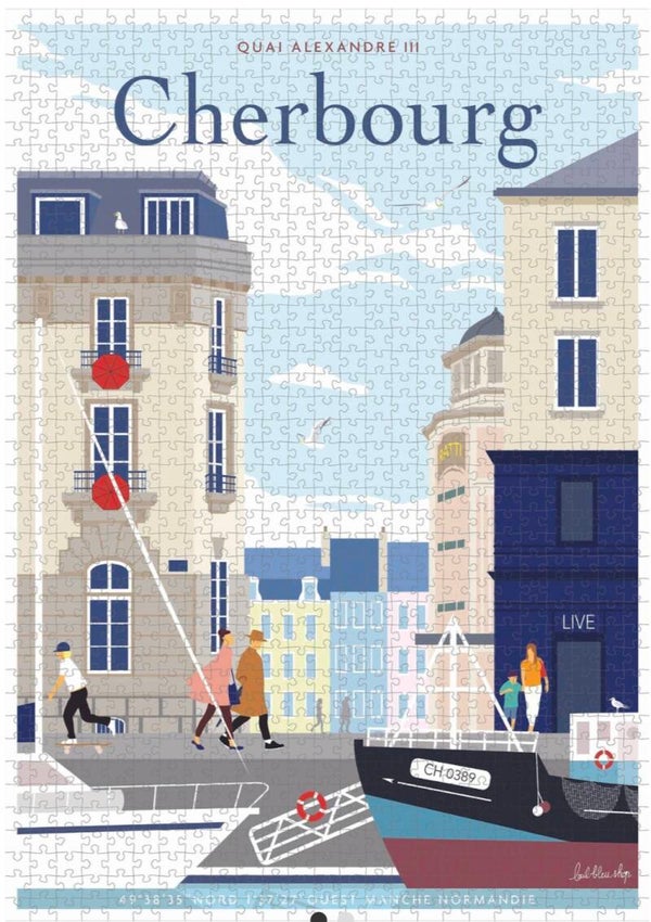 Puzzle 1000 pièces Cherbourg Quai Alexandre III – souvenir du Cotentin