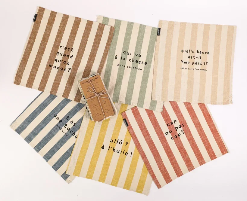 Lot de 6 serviettes de table c'est quand qu'on mange