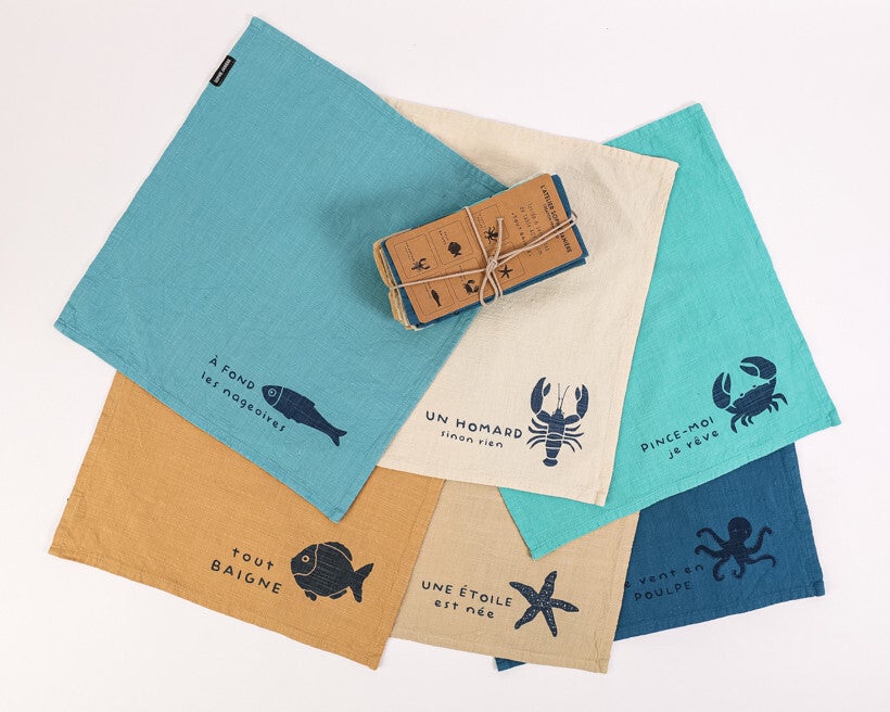 Lot de 6 serviettes de table tout baigne