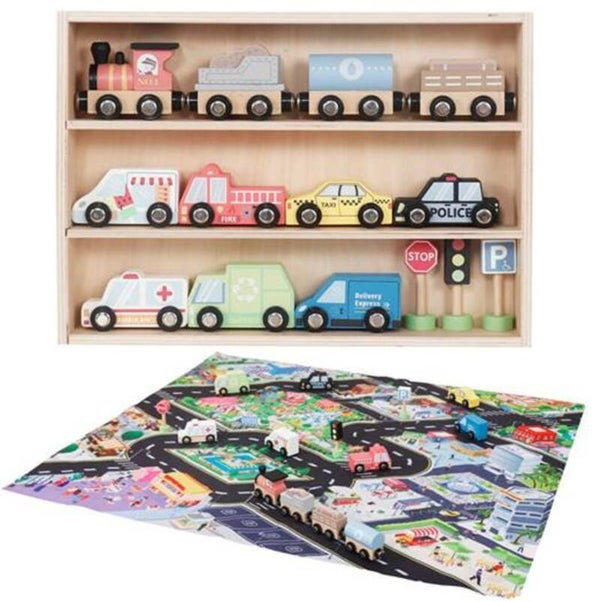Set de véhicules avec tapis de jeu enfant – circuit voiture