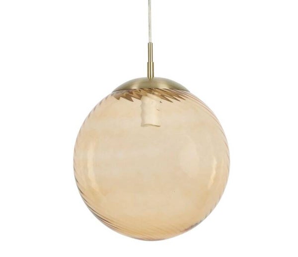 Suspension Ardecor ambre en verre et métal – Ø30 cm