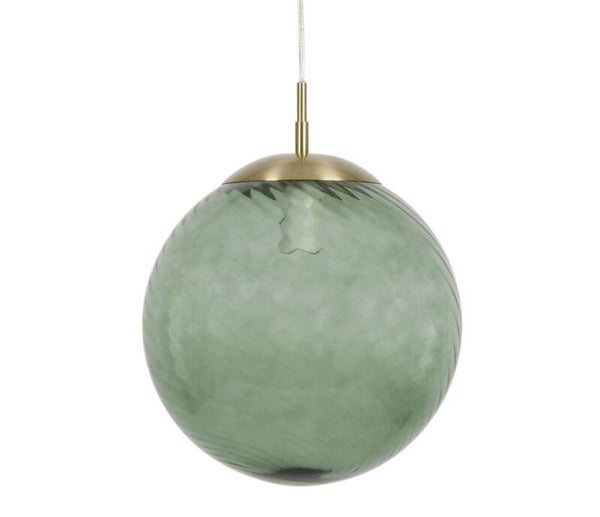 Suspension Ardecor verte en verre et métal – Ø30 cm