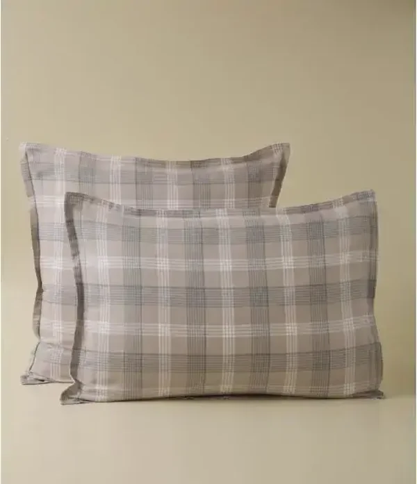 Taie d’oreiller Alta réversible carreaux et rayures
