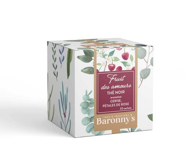 Thé Fruit des Amours – Thé noir à la cerise et aux pétales de rose
