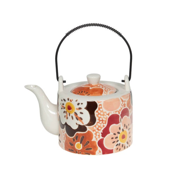 Théière Florine en grès décoré avec infuseur – 75 cl