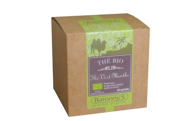 Thé vert Menthe BIO – Boîte de 20 sachets