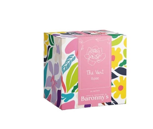 Thé vert Rose aux notes florales et fruitées – Boîte de 20 sachets