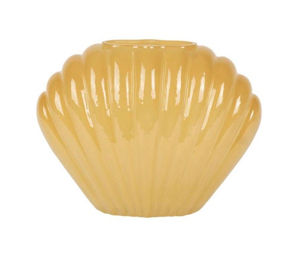 Vase Leucie ocre en verre – 28 x 12 x H22 cm