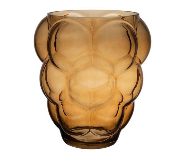 Vase Tanri ambré en verre – Ø22 x H25 cm