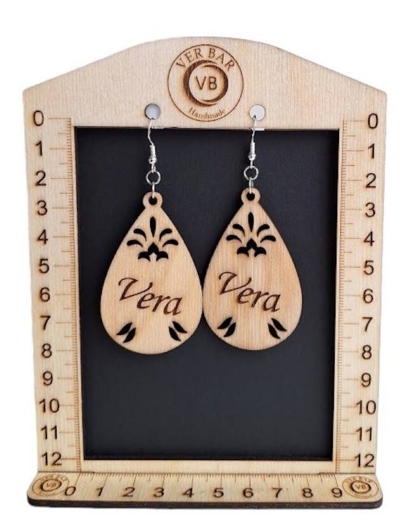 Wood - Personalized earrings - model 1