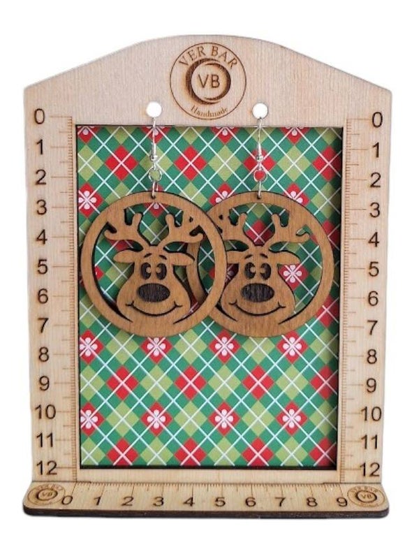 Wood - Earrings - Christmas - Reindeer 2
