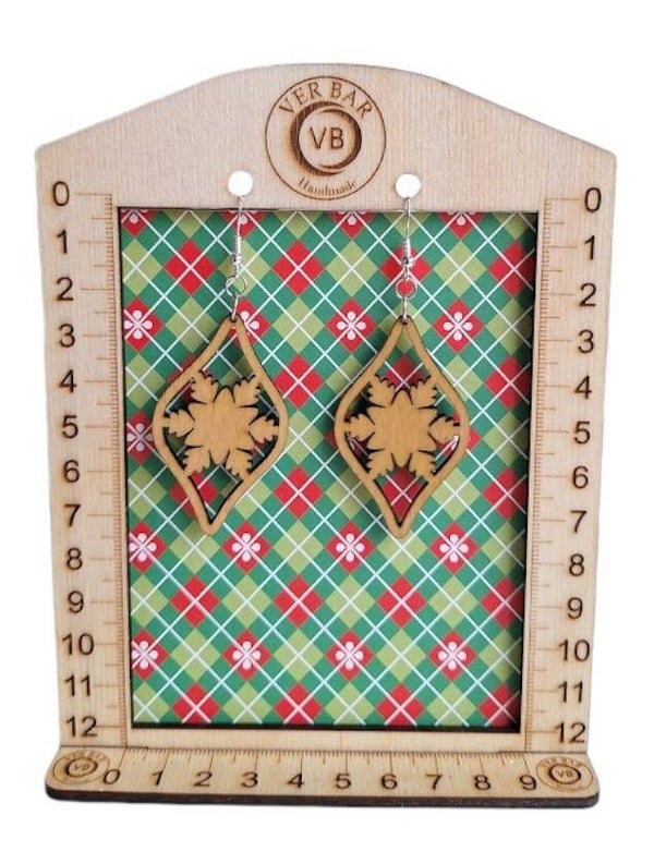 Wood - Earrings - Christmas - Ice Crystal 3