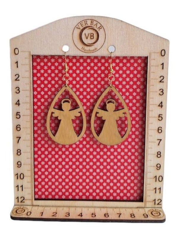 Wood - Earrings - Christmas - Angel 2