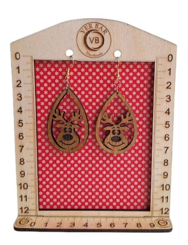 Wood - Earrings - Christmas - Reindeer 3