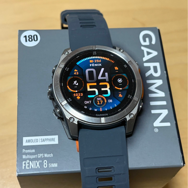 180 - Garmin Fenix 8 Amoled-Saffierglas 51 mm