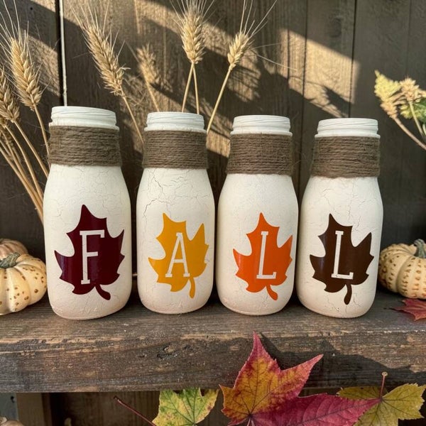 Handpainted Starbucks Jars - FALL