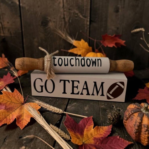 Handpainted GO TEAM with Rolling Pin