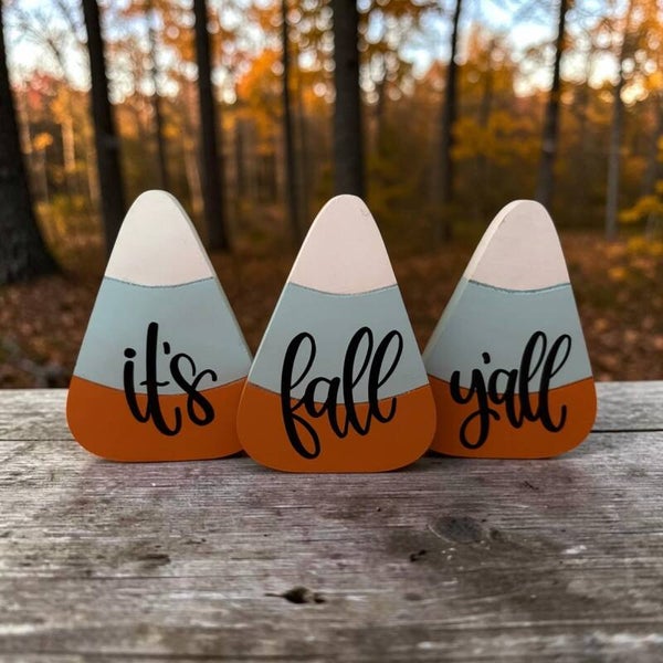 Hand Painted Candy Corn Decor