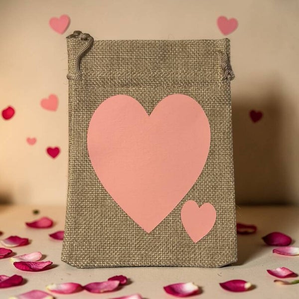 Valentine Burlap Gift Bags
