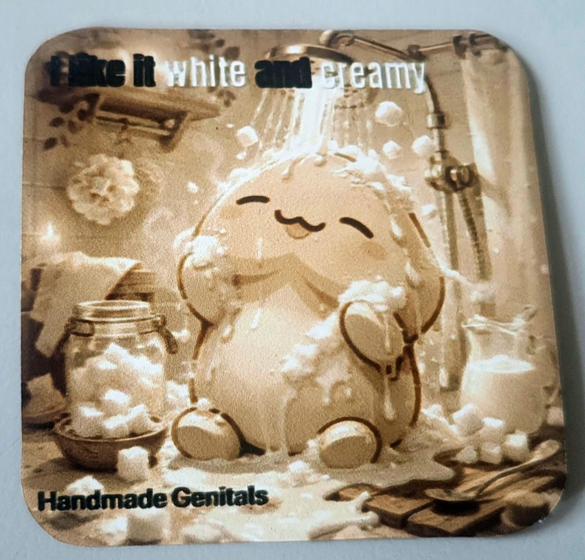 Magnet flach "I like it white and creamy"