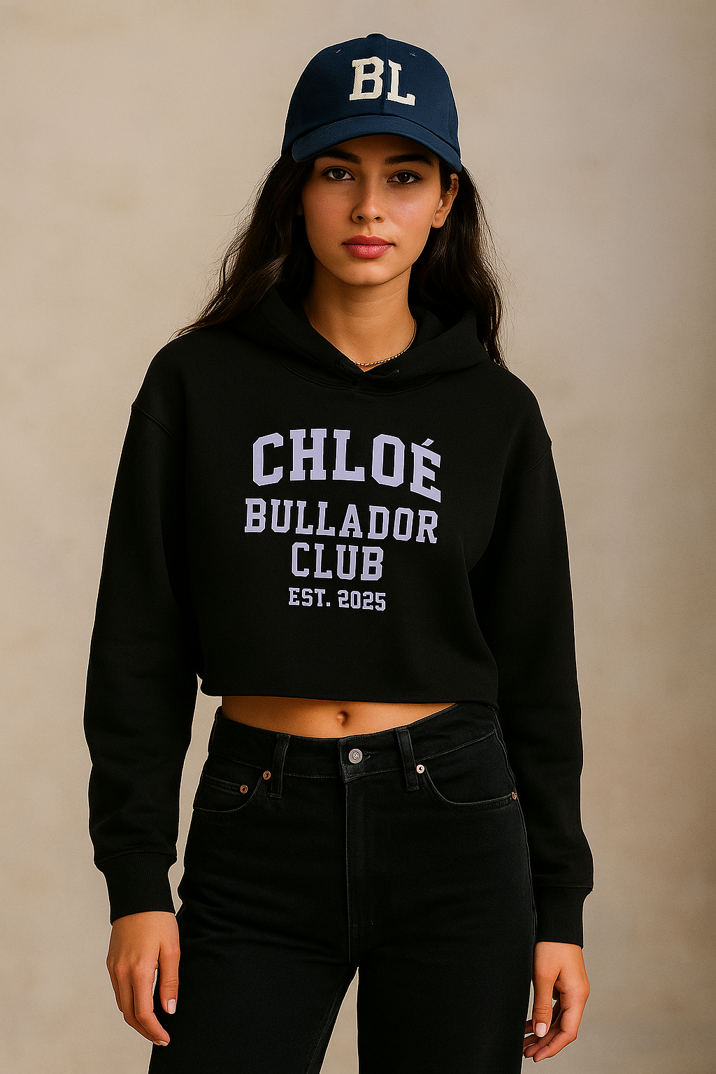 FELPA CORTA CON CAPPUCCIO CHLOE' CLUB