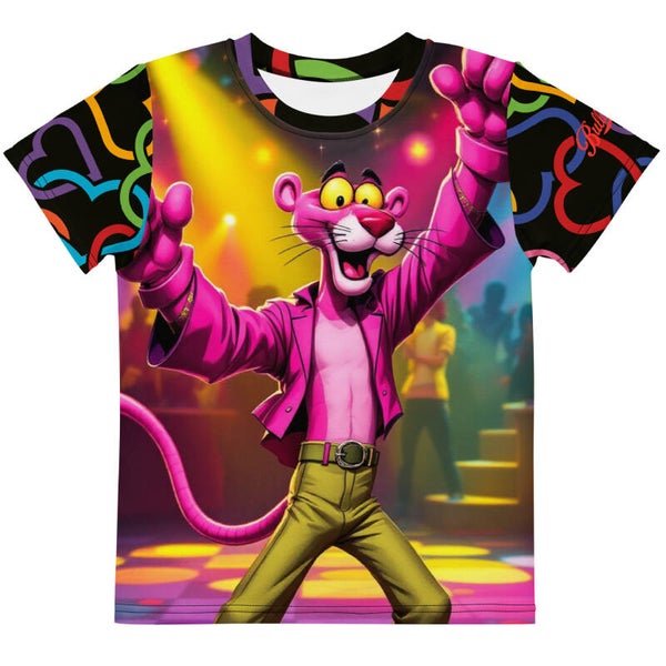 T-SHIRT ALLOVER con stampa Pantera Rosa e Cuori