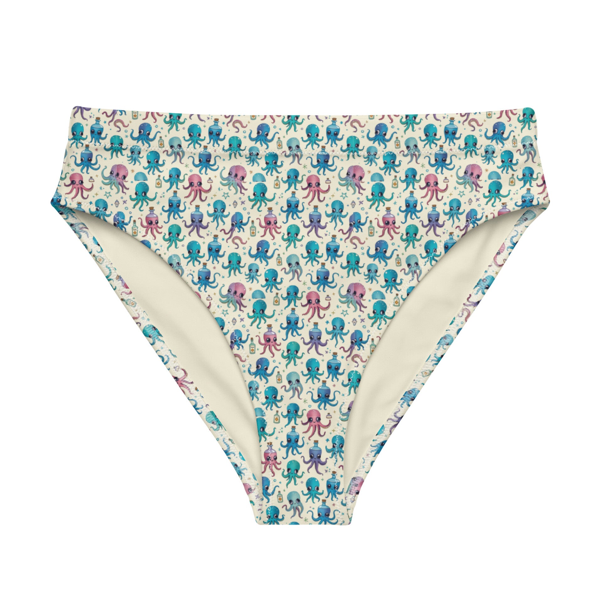 SLIP BIKINI A VITA ALTA con stampa polipetti
