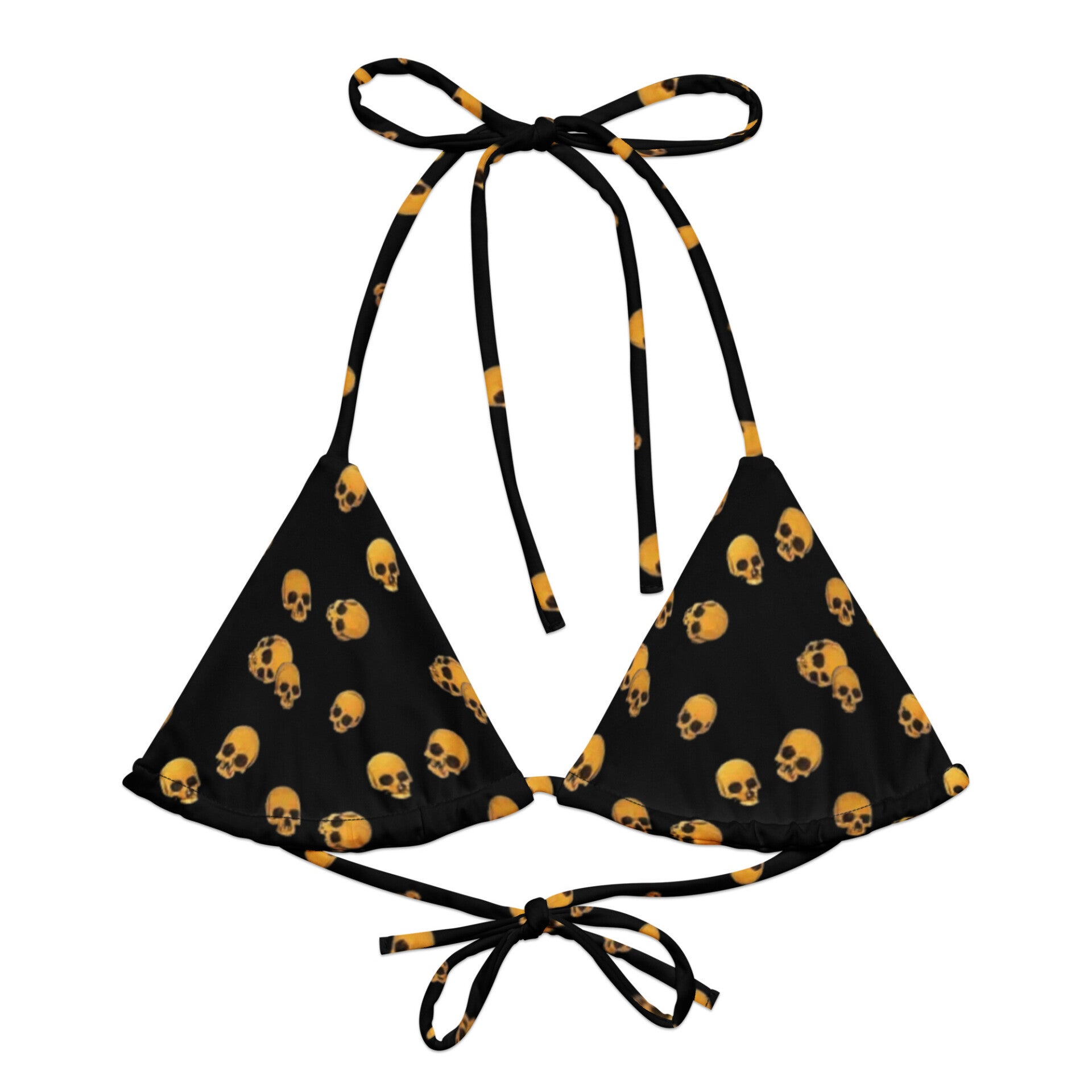 TOP BIKINI IMBOTTITO  con stampa teschietti