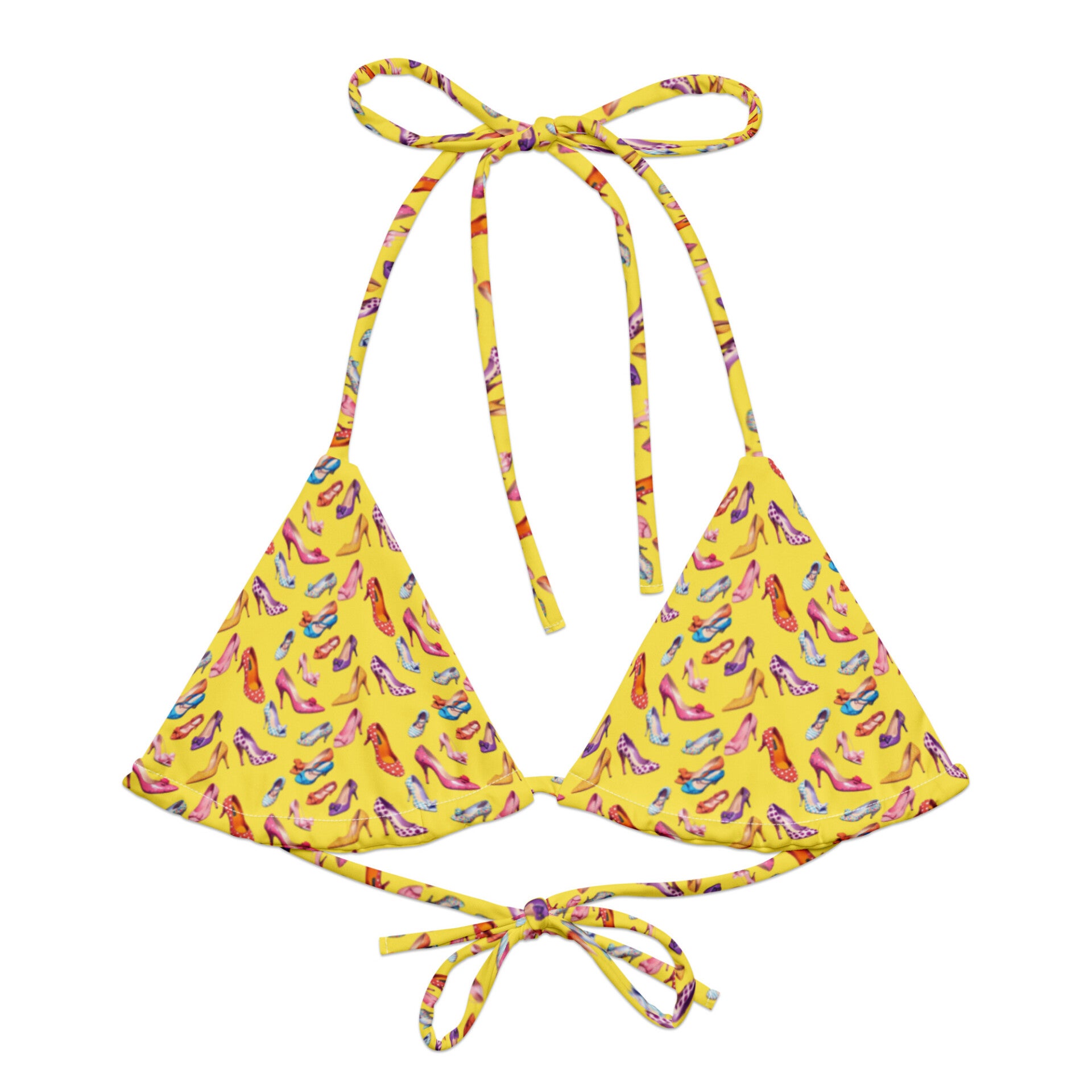 TOP BIKINI IMBOTTITO con stampa scarpe