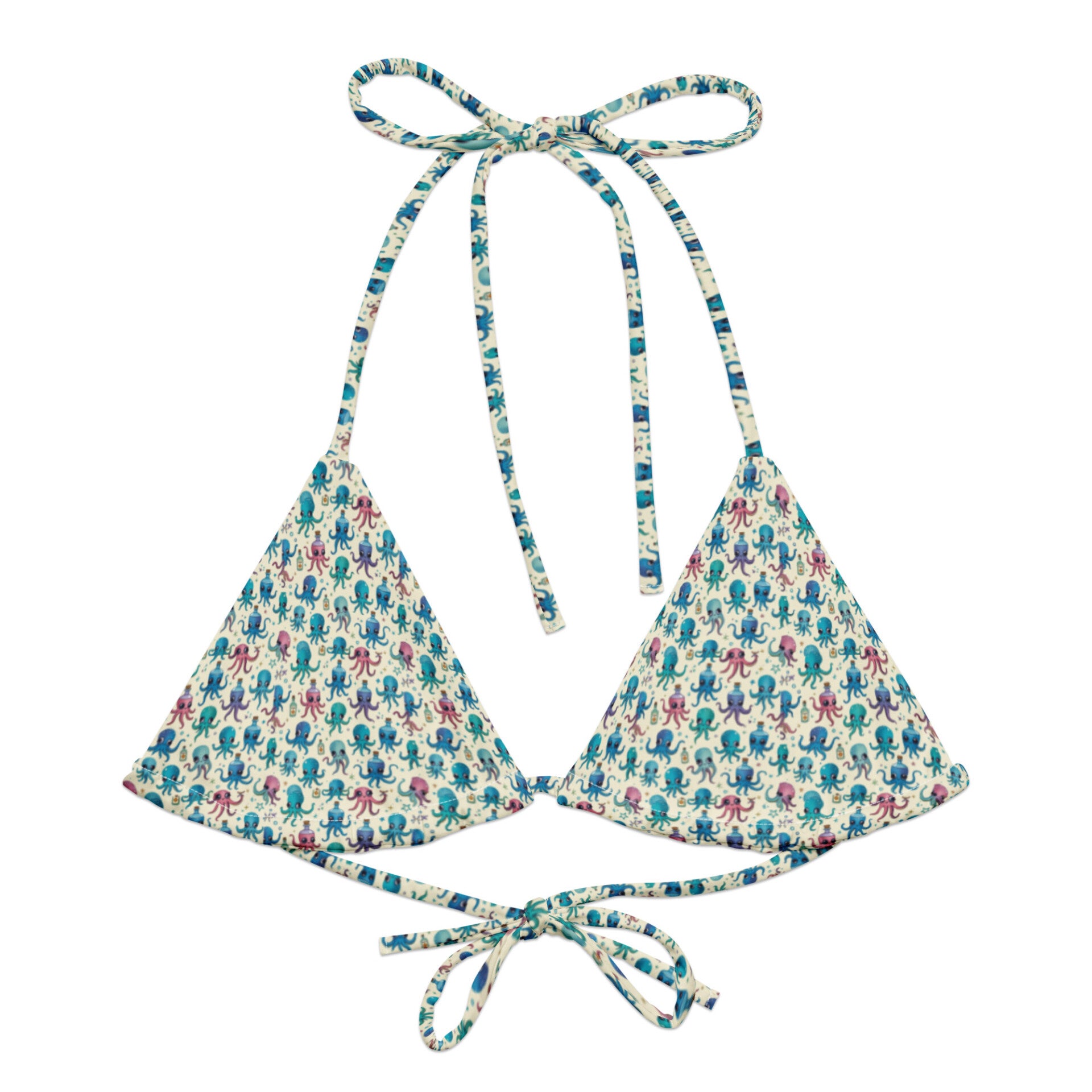 TOP BIKINI IMBOTTITO con stampa polipetti