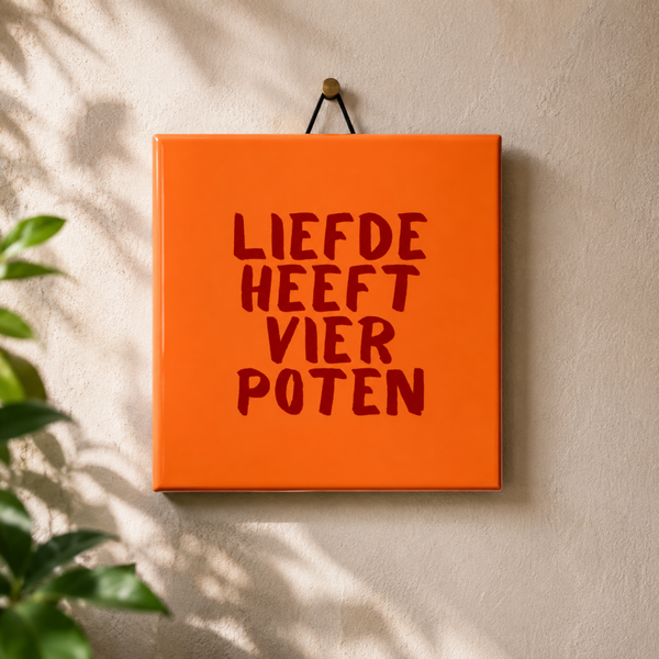 Liefde heeft vier poten | Tegeltje