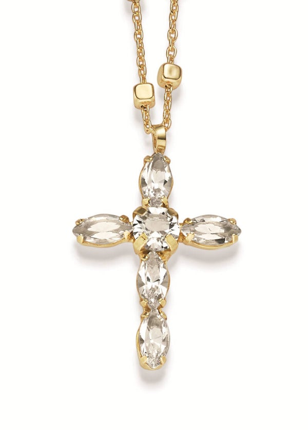 Collier aus rhodiniertem Silber mit Zirkonia