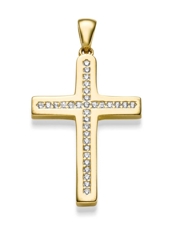 Kreuzanhänger aus Silber mit funkelnden Zirkonia