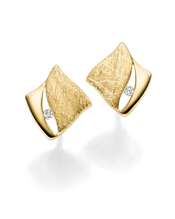 Vergoldeter Ohrstecker aus 925er Silber mit Zirkonia – Stil trifft auf Strahlkraft