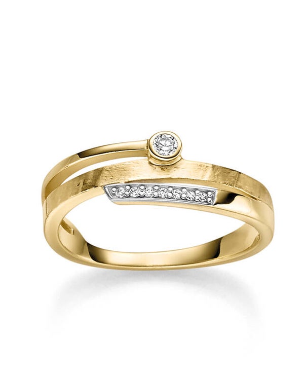 Goldring mit Zirkonia – Strahlende Eleganz in Rhodiniertem Gold