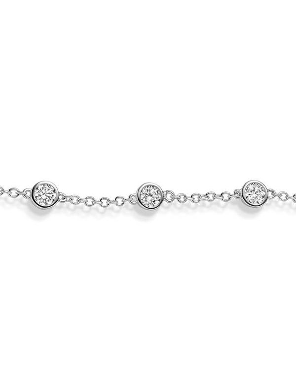 Silberarmband mit Zirkonia aus rhodiniertem 925er Silber