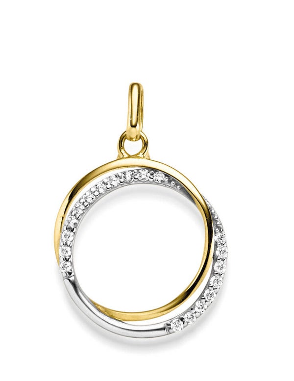 Zirkonia Anhänger mit Collier – 333er Gold