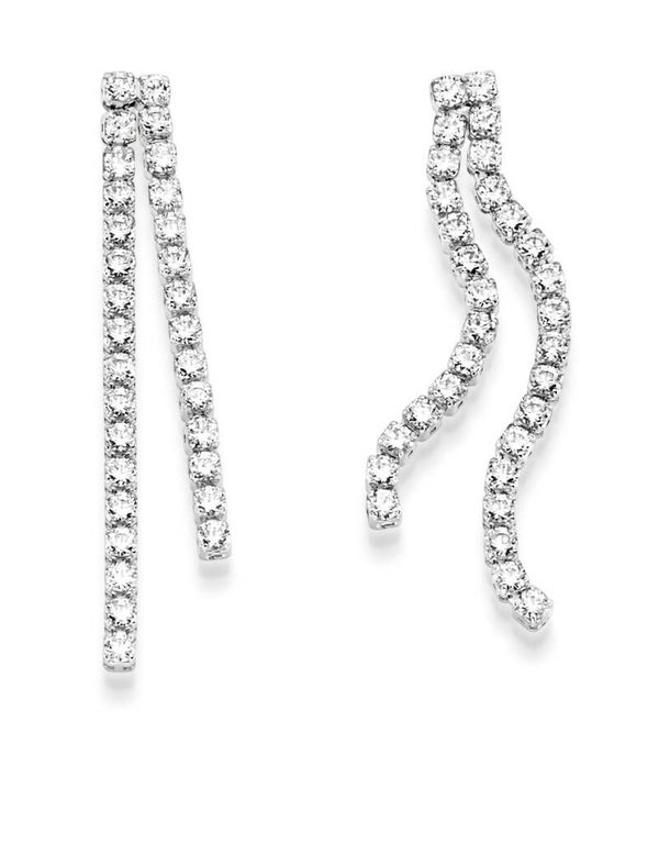 Zirkonia Ohrhänger-Stecker aus 925er Silber – Strahlende Eleganz im Detail