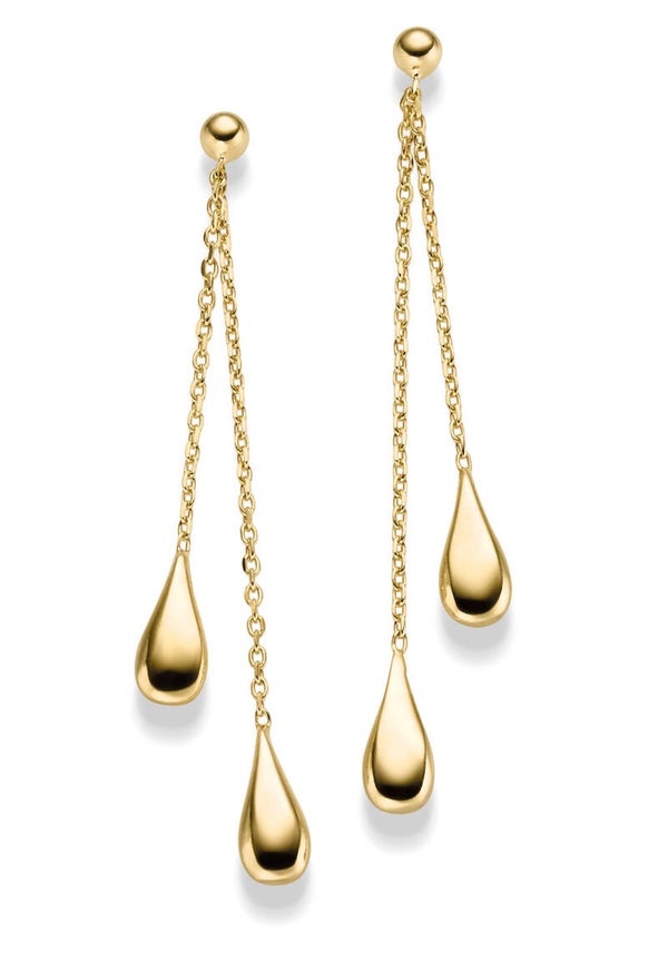 Klassische Ohrhänger-Stecker – vergoldetes 925er Silber