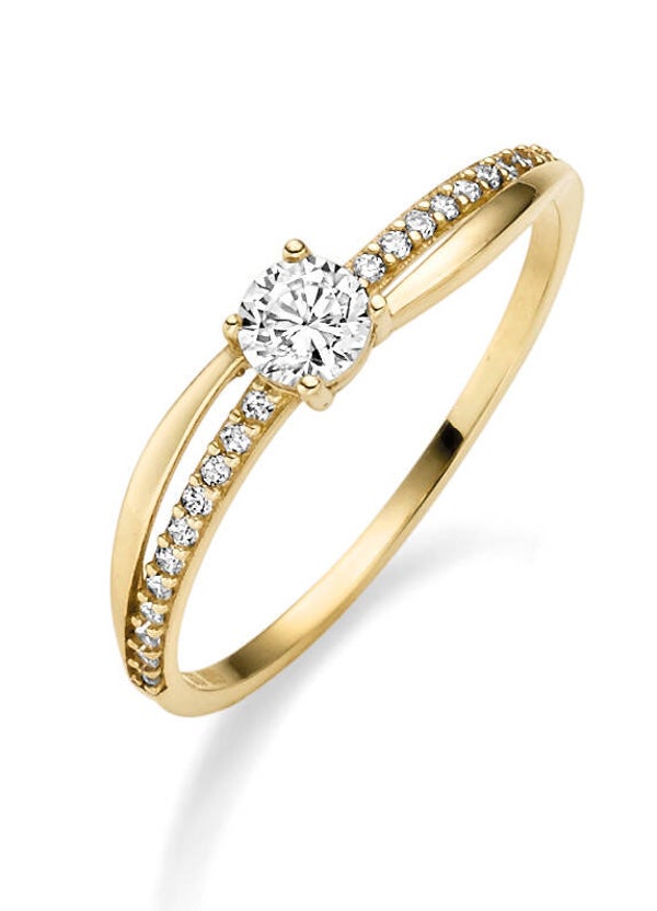 Goldring Damen – 333 Gelbgold mit Zirkonia