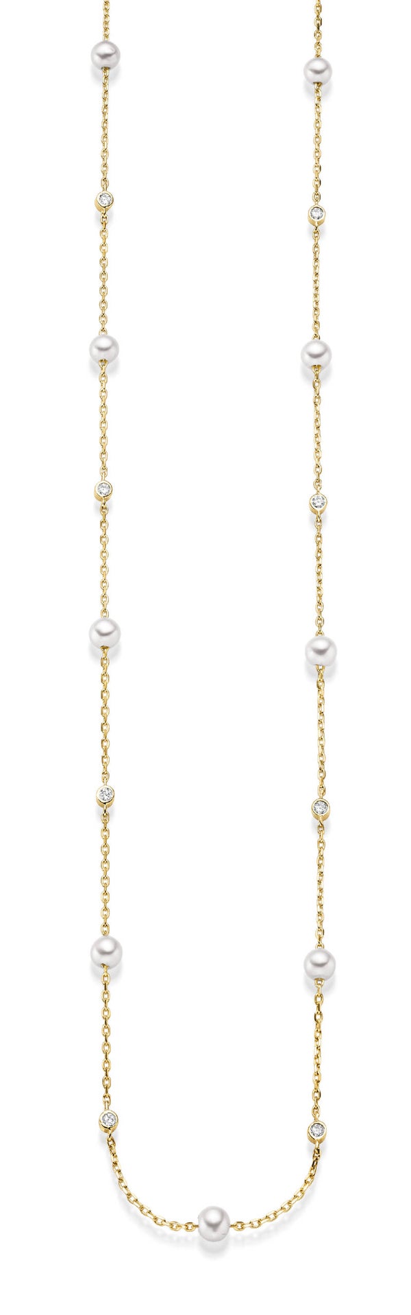 Collier Damen – 333 Gold mit Zirkonia & Süßwasserperle