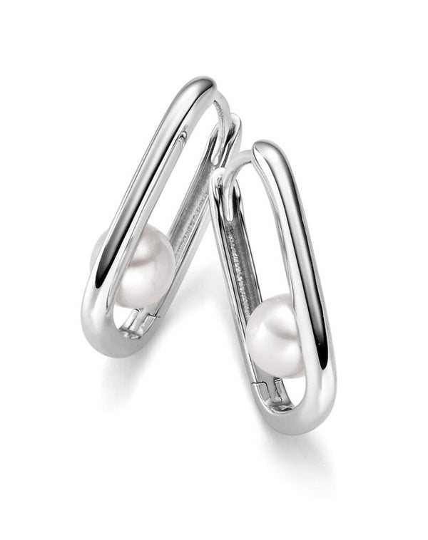 Eleganz mit natürlichem Charme – Creolen aus 925er Silber mit Süßwasserperle