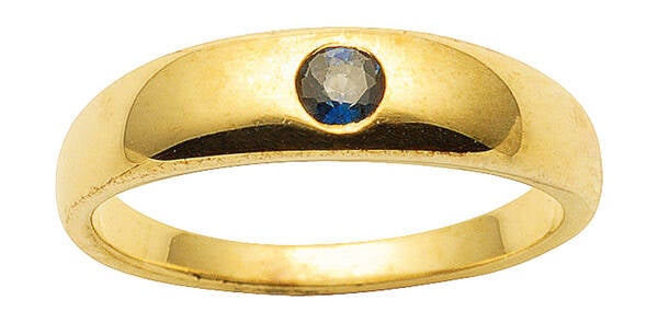 Taufring Kettenanhänger aus 333er  Gold mit Saphir