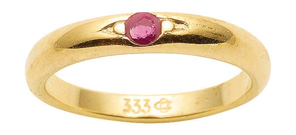 Taufring Kettenanhänger aus Gold mit Rubin