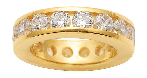 Taufring Kettenanhänger aus 333er Gold mit Zirkonia