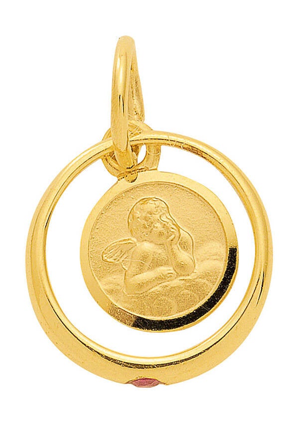 Taufring Kettenanhänger aus Gold mit Rubin – „Armor“