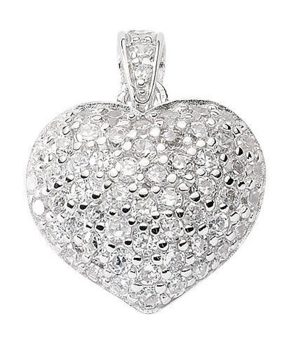 Herz-Kettenanhänger aus Silber mit Zirkonia