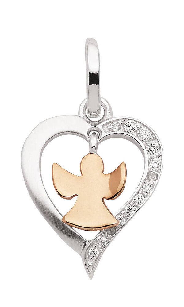Herz-Anhänger aus 925er Silber rosévergoldet mit Zirkonia