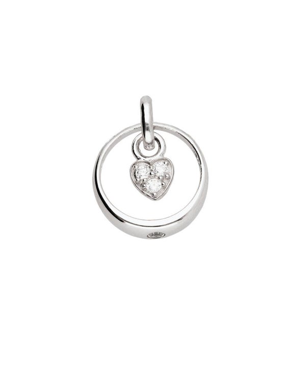 Taufring Kettenanhänger mit Zirkoniaherz aus Silber